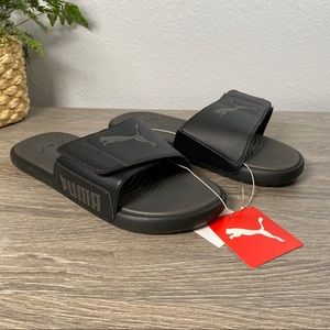 Mens Puma Black Slides Flip Flops Size 9